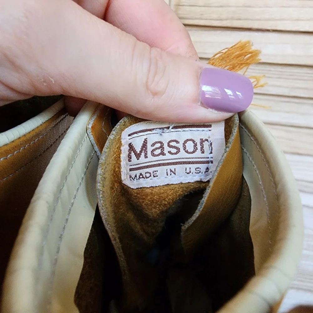 Men's VTG USA 1970s US 9.5 Brown Mason Field & Stream Moc Toe Hunting Work Boots